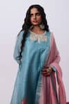 Buy_Pants And Pajamas_Pink Chanderi Dupatta _Online_at_Aza_Fashions