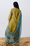 Shop_Pants And Pajamas_Green Cotton, Silk Designer Pant _at_Aza_Fashions