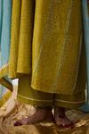 Shop_Pants And Pajamas_Green Cotton, Silk Designer Pant _Online_at_Aza_Fashions