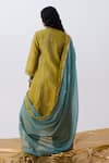 Shop_Pants And Pajamas_Blue Chanderi Embroidery Dupatta _at_Aza_Fashions
