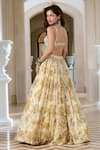 Shop_Paulmi And Harsh_Ivory Organza Embroidery V-neck Floral Lehenga Set _at_Aza_Fashions