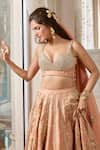 Shop_Paulmi And Harsh_Silver Jacquard, Shantoon, Organza Embroidery Onion Pink Zardozi Lehenga Set _Online_at_Aza_Fashions