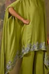 Buy_House Of TA-YA_Green Modal, Satin Embroidery Round Neck Resham Kaftan And Pant Set _Online_at_Aza_Fashions