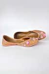 Pixie Pearlz_Brown Sunpetal Handcrafted Floral Jutti _Online_at_Aza_Fashions