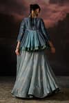 Shop_Swatti Kapoor_Blue Tassels Round Neck Tashi Kedia Top _at_Aza_Fashions