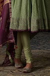 Buy_Swatti Kapoor_Green Cotton, Lycra Zari V-neck Nina Floral Print Kurta Set _Online_at_Aza_Fashions