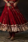 Shop_Swatti Kapoor_Red Chanderi, Cotton Zari Ruhi Embroidered Lehenga Skirt _Online_at_Aza_Fashions