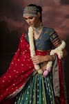 Swatti Kapoor_Red Zari Soha Embroidered Dupatta _at_Aza_Fashions