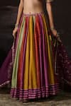 Swatti Kapoor_Multi Color Tassels, Embroidery Amal Colorblock Woven Lehenga _Online_at_Aza_Fashions