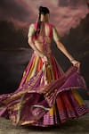 Shop_Swatti Kapoor_Multi Color Round Neck Rubina Collorblock Blouse _at_Aza_Fashions