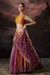 Shop_Swatti Kapoor_Multi Color Round Neck Rubina Collorblock Blouse _Online_at_Aza_Fashions