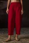 Swatti Kapoor_Red Cotton Rama Pant _Online_at_Aza_Fashions