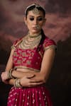 Buy_Swatti Kapoor_Pink Sequins Round Neck Sehar Floral Embroidered Blouse _at_Aza_Fashions