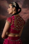 Shop_Swatti Kapoor_Pink Sequins Round Neck Sehar Floral Embroidered Blouse _at_Aza_Fashions
