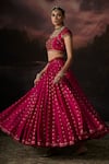 Buy_Swatti Kapoor_Pink Sequins Round Neck Sehar Floral Embroidered Blouse _Online_at_Aza_Fashions
