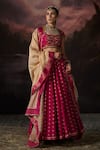 Shop_Swatti Kapoor_Pink Zari Floral Woven Skirt _at_Aza_Fashions