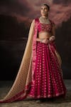 Buy_Swatti Kapoor_Pink Embroidery Adnan Floral Woven Dupatta _at_Aza_Fashions
