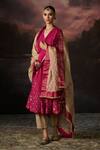 Buy_Swatti Kapoor_Pink Embroidery Adnan Floral Woven Dupatta 