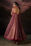 Shop_Swatti Kapoor_Pink Embroidery Round Neck Saima Floral Print Anarkali _at_Aza_Fashions