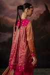 Shop_Swatti Kapoor_Pink Chanderi Zari, Sequins Round Neck Rehana Woven Kurta Set _Online_at_Aza_Fashions