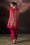 Shop_Swatti Kapoor_Pink Chanderi Zari, Sequins Round Neck Rehana Woven Kurta Set _at_Aza_Fashions