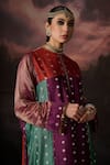 Shop_Swatti Kapoor_Gold Round Neck Amara Floral Woven Kaftan Set _at_Aza_Fashions