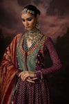 Shop_Swatti Kapoor_Purple Sequins V-neck Fiza Floral Woven Anarkali _Online_at_Aza_Fashions