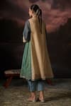 Shop_Swatti Kapoor_Blue Zari Round Neck Tara Handwoven Kurta _at_Aza_Fashions