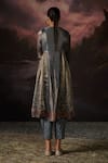 Shop_Swatti Kapoor_Blue Zari Round Neck Hina Stripe Woven Kurta _at_Aza_Fashions