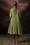 Shop_Swatti Kapoor_Green Chanderi, Cotton Embroidery Round Neck Fariha Kurta Set _at_Aza_Fashions