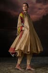 Buy_Swatti Kapoor_Gold Cotton Embroidery Kunz Woven Pant 