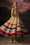 Buy_Swatti Kapoor_Gold Cotton, Lycra Iffat Plain Churidar _at_Aza_Fashions