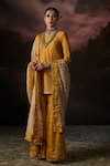 Shop_Swatti Kapoor_Yellow Zari Sahil Woven Gharara _Online_at_Aza_Fashions