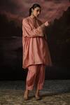 Buy_Swatti Kapoor_Pink Cotton Ali Polka Dot Print Salwar _at_Aza_Fashions