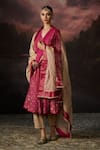 Buy_Swatti Kapoor_Pink Cotton Embroidery V-neck Zoya Woven Kurta Set _Online_at_Aza_Fashions