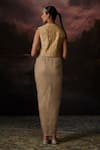 Shop_Swatti Kapoor_Gold Embroidery Round Neck Malik Floral Woven Gilet _at_Aza_Fashions
