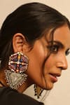 Buy_NAKHREWAALI_Multi Color Embroidery Banajaran Earrings _at_Aza_Fashions