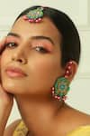 Buy_NAKHREWAALI_Blue Pushpa Embellished Earrings _at_Aza_Fashions