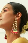 Shop_NAKHREWAALI_Multi Color Embroidery Haathi Hand Earrings _at_Aza_Fashions