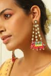 NAKHREWAALI_Multi Color Embroidery Haathi Hand Earrings _Online_at_Aza_Fashions