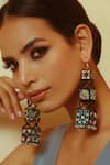 Shop_NAKHREWAALI_Multi Color Embroidery, Beads Raabta Earrings _at_Aza_Fashions