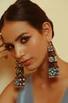 Buy_NAKHREWAALI_Multi Color Embroidery, Beads Raabta Earrings _at_Aza_Fashions