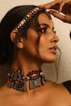 Buy_NAKHREWAALI_Multi Color Kamli Embroidered Choker _at_Aza_Fashions