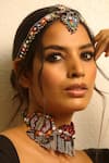 Shop_NAKHREWAALI_Multi Color Kamli Embroidered Choker _at_Aza_Fashions
