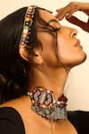 Shop_NAKHREWAALI_Multi Color Kamli Embroidered Choker _Online_at_Aza_Fashions