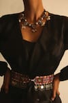 NAKHREWAALI_Multi Color Fatafati Shell Tassel Necklace _Online_at_Aza_Fashions