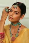Buy_NAKHREWAALI_Blue Morni Banke Handcrafted Choker _at_Aza_Fashions