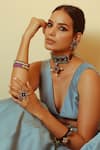 Shop_NAKHREWAALI_Multi Color Sakinah Embroidered Choker _at_Aza_Fashions