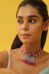 Buy_NAKHREWAALI_Multi Color Handcrafted Evil Eye Choker _at_Aza_Fashions