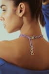 Buy_NAKHREWAALI_Multi Color Vibe Check Embroidered Choker _Online_at_Aza_Fashions